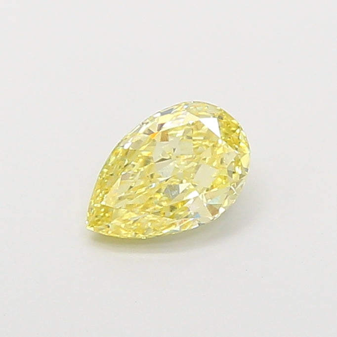1.02 carat fancy yellow pear lab grown diamond VVS2 clarity