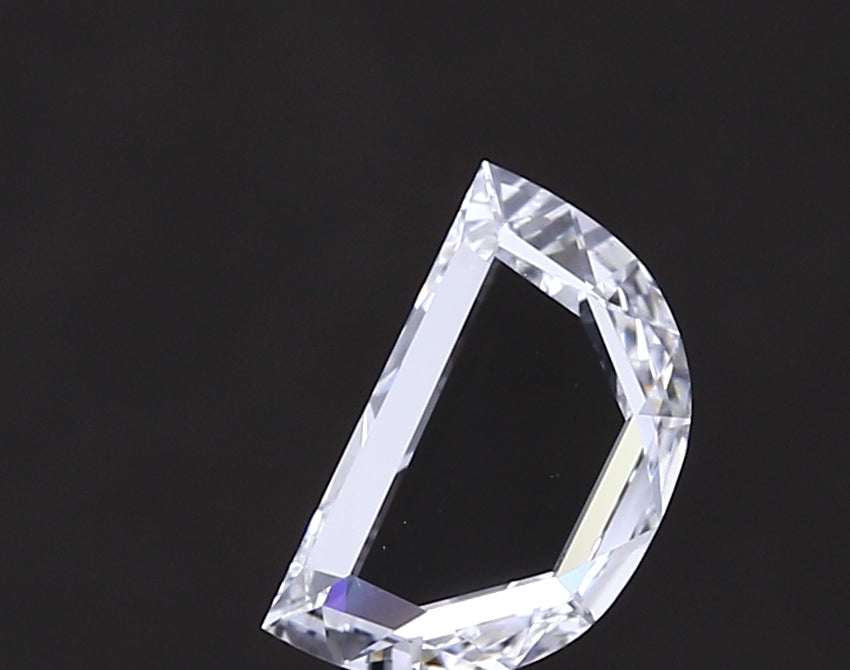 1.09 carat half moon lab grown diamond D color VVS2 clarity