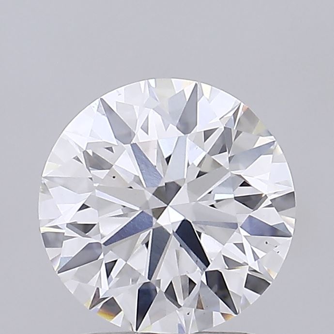 2.03 carat round lab grown diamond E color SI1 clarity