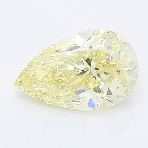0.66 carat fancy yellow pear lab grown diamond VS1 clarity