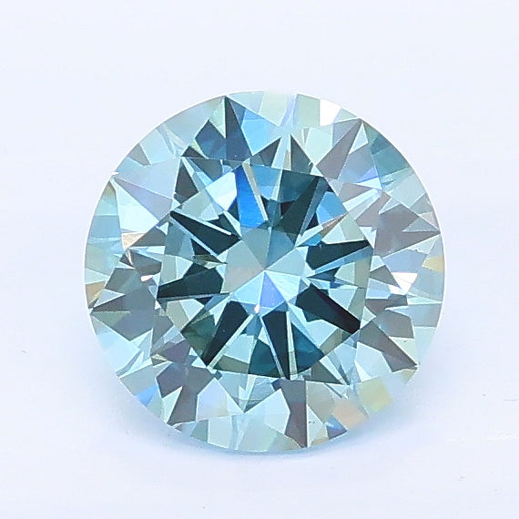 1.04 carat fancy vivid blue round lab grown diamond SI1 clarity