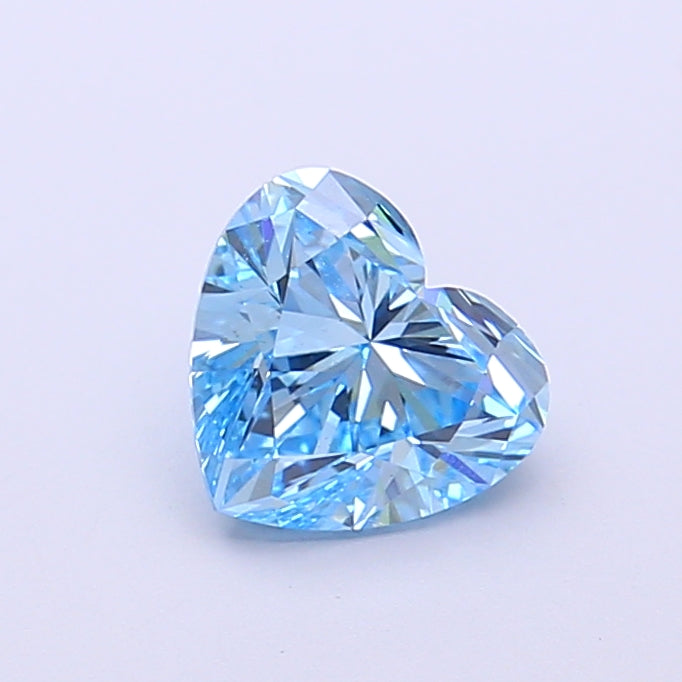 1.00 carat fancy vivid blue heart lab grown diamond VS1 clarity