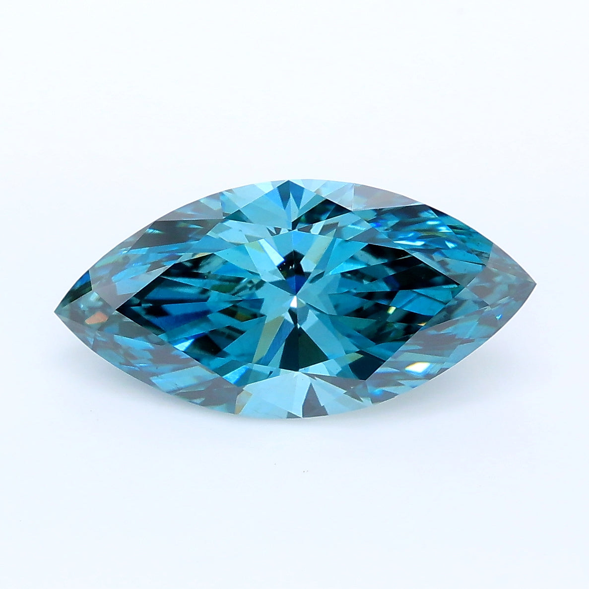 3.01 carat fancy vivid green blue marquise lab grown diamond VS2 clarity