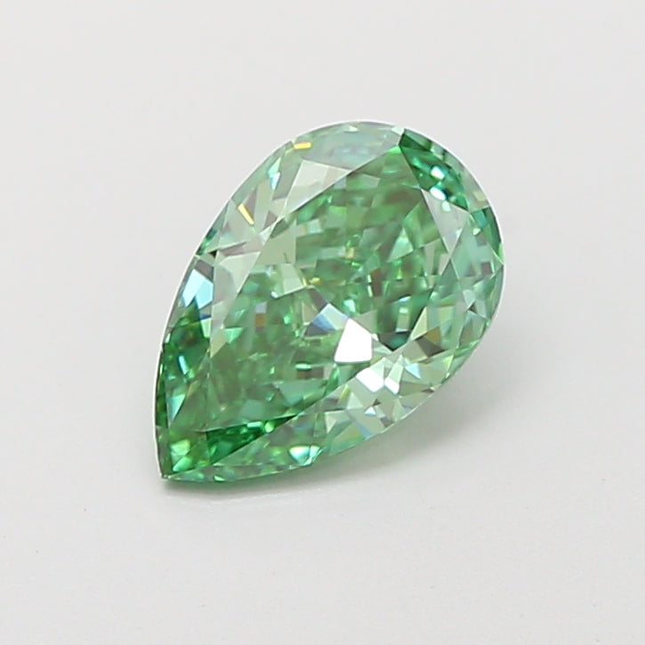 1.00 carat fancy vivid green pear lab grown diamond VVS2 clarity