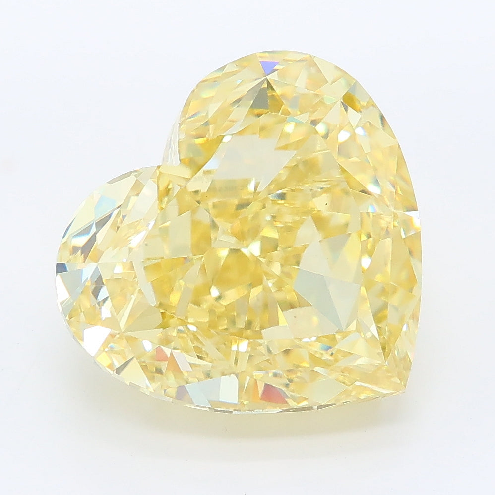 8.61 carat fancy intense yellow heart lab grown diamond VS1 clarity