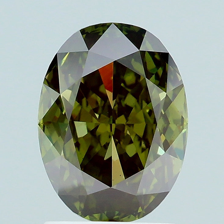 2.06 carat fancy deep green oval lab grown diamond VS1 clarity
