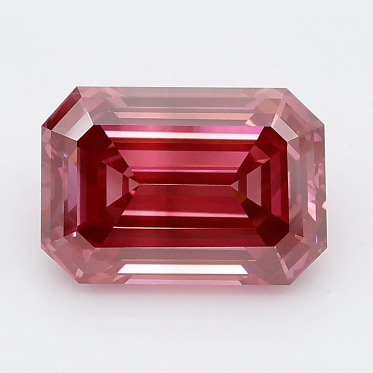 2.43 carat fancy vivid pink emerald lab grown diamond VS2 clarity