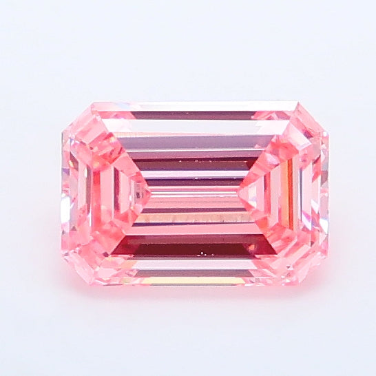 1.00 carat fancy vivid pink emerald lab grown diamond VS1 clarity