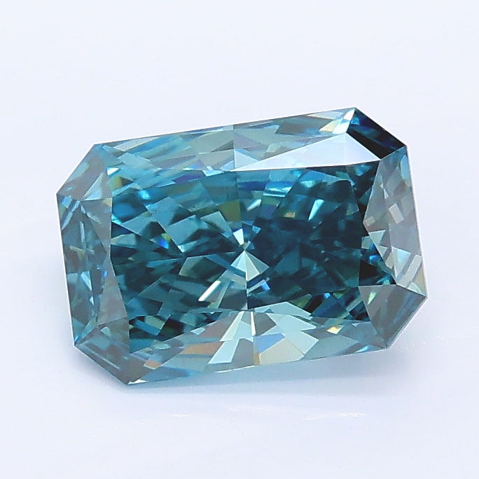 1.38 carat fancy deep blue radiant lab grown diamond VS2 clarity
