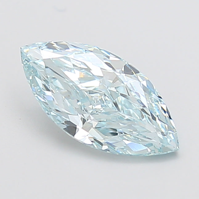 2.08 carat fancy intense greenish blue marquise lab grown diamond VVS2 clarity