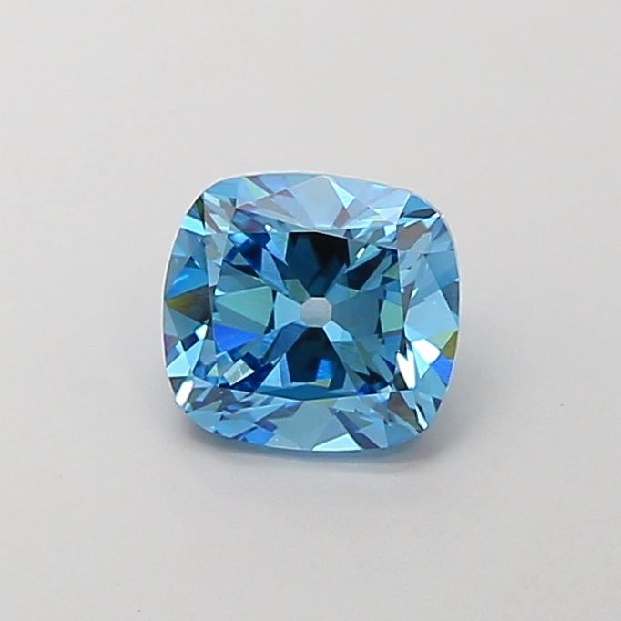 1.50 carat fancy vivid blue old mine cushion lab grown diamond VS1 clarity