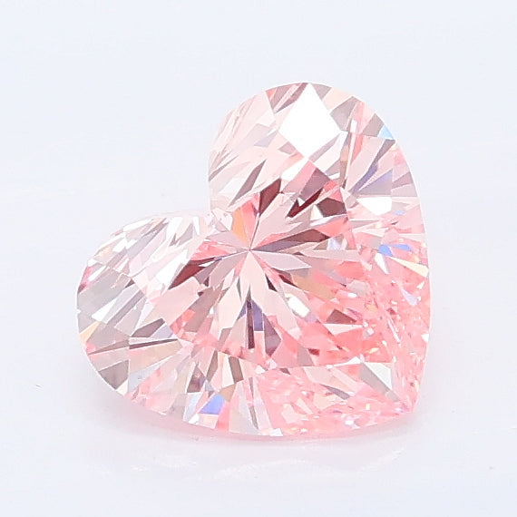 1.01 carat fancy intense pink heart lab grown diamond VVS2 clarity
