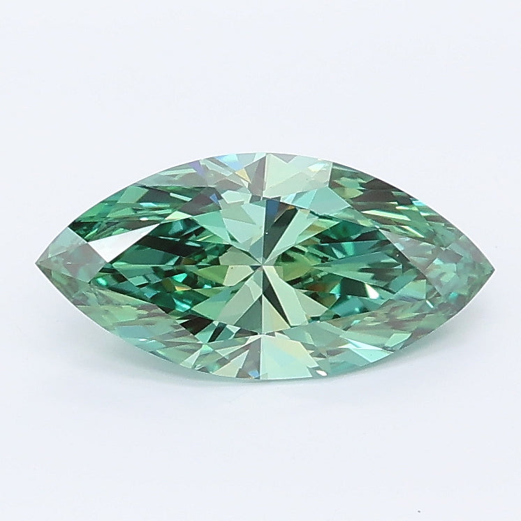 1.01 carat fancy vivid green marquise lab grown diamond VVS2 clarity