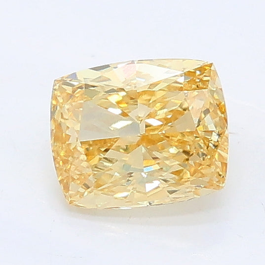 0.83 carat fancy yellow cushion lab grown diamond VVS1 clarity