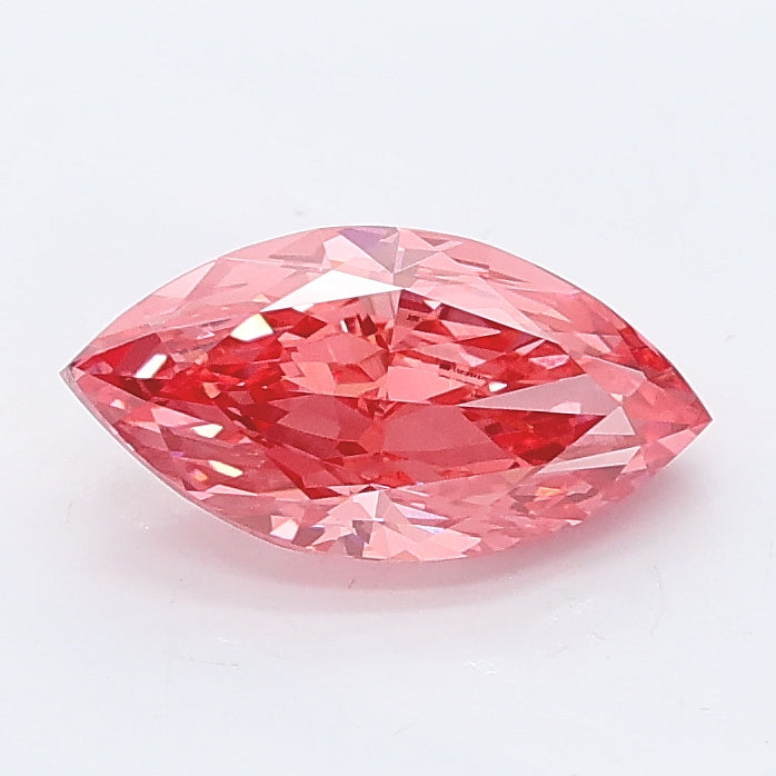 1.13 carat fancy vivid pink marquise lab grown diamond VVS2 clarity