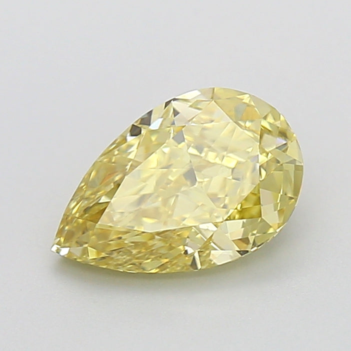 1.55 carat fancy intense yellow pear lab grown diamond VVS2 clarity