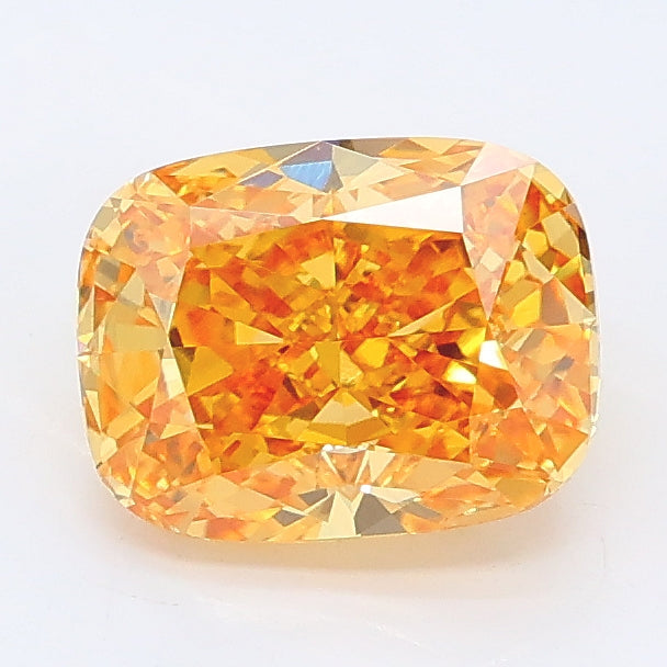 1.67 carat fancy vivid yellow cushion lab grown diamond VVS2 clarity