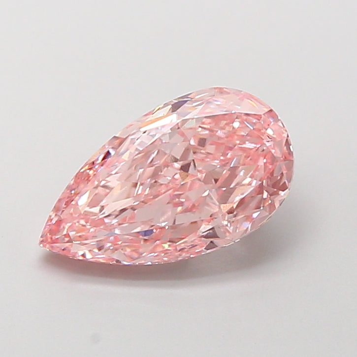 3.02 carat fancy intense pink pear lab grown diamond VS1 clarity