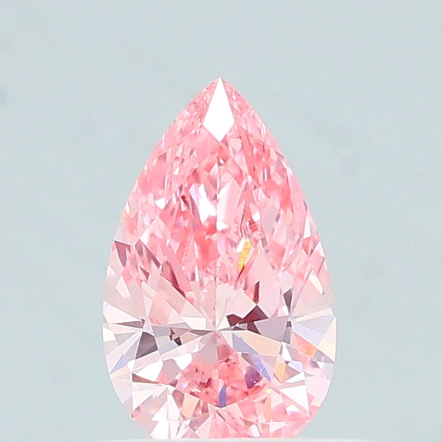 0.49 carat fancy vivid pink pear lab grown diamond VS1 clarity