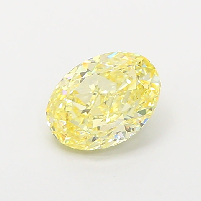 1.23 carat fancy yellow oval lab grown diamond VS1 clarity