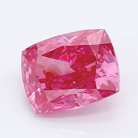 1.06 carat fancy vivid pink cushion lab grown diamond VVS2 clarity