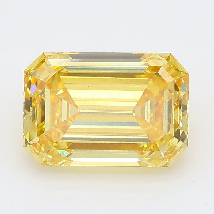 2.05 carat fancy vivid yellow emerald lab grown diamond VS1 clarity