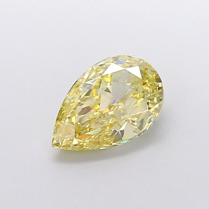 1.53 carat fancy intense yellow pear lab grown diamond VVS2 clarity