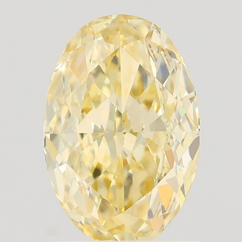 1.33 carat fancy yellow oval lab grown diamond VVS2 clarity