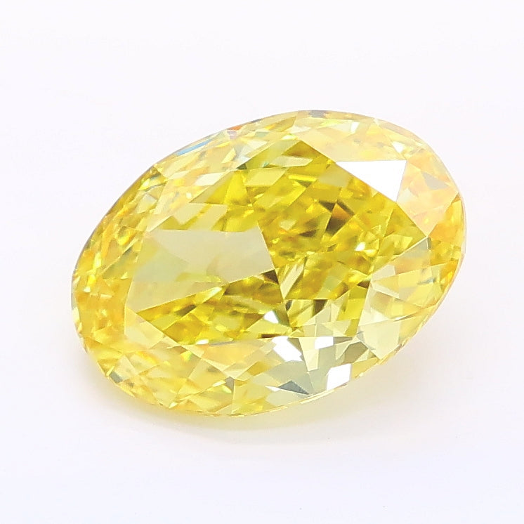 1.75 carat fancy vivid yellow oval lab grown diamond VVS2 clarity