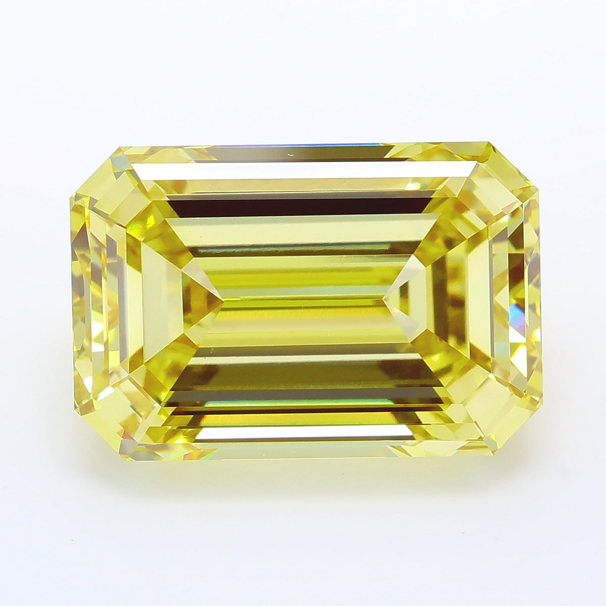 10.04 carat fancy yellow emerald lab grown diamond VS1 clarity