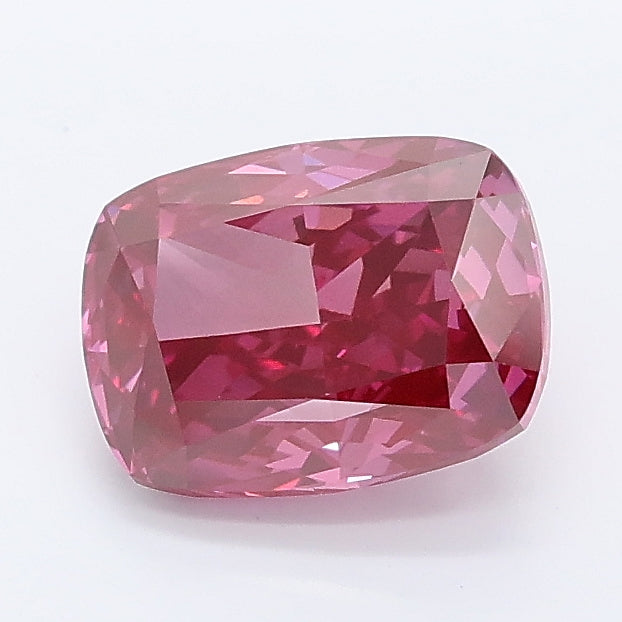 1.53 carat fancy vivid pink cushion lab grown diamond VVS2 clarity