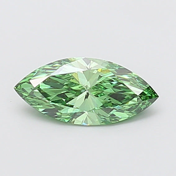 0.74 carat fancy vivid green marquise lab grown diamond VS1 clarity