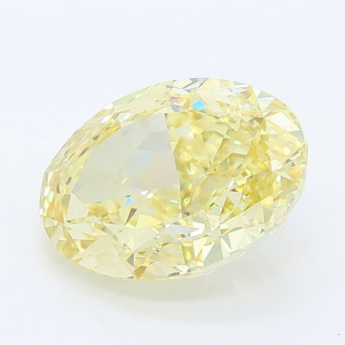 2.18 carat fancy intense yellow oval lab grown diamond VS1 clarity