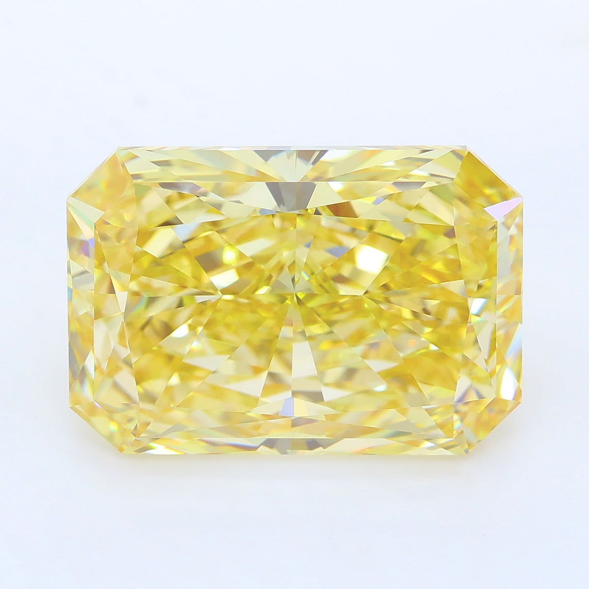 12.49 carat fancy yellow radiant lab grown diamond VS1 clarity