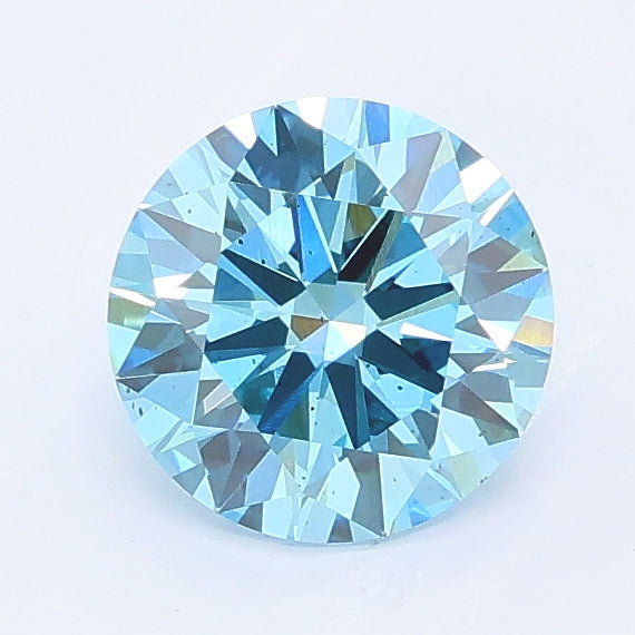1.00 carat fancy vivid blue round lab grown diamond SI1 clarity
