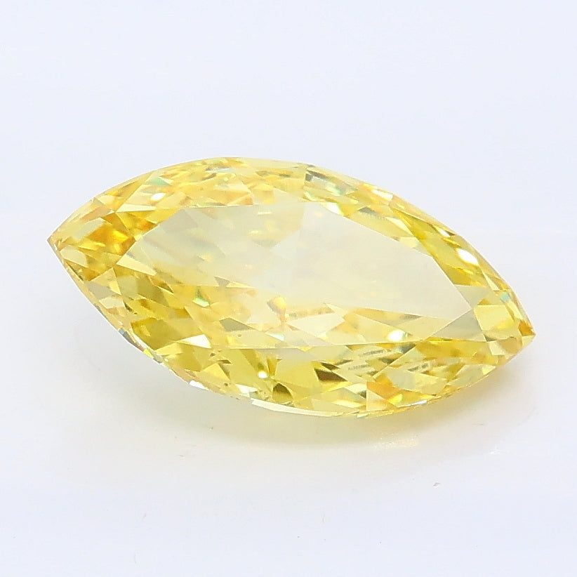 2.06 carat fancy intense yellow marquise lab grown diamond VS1 clarity