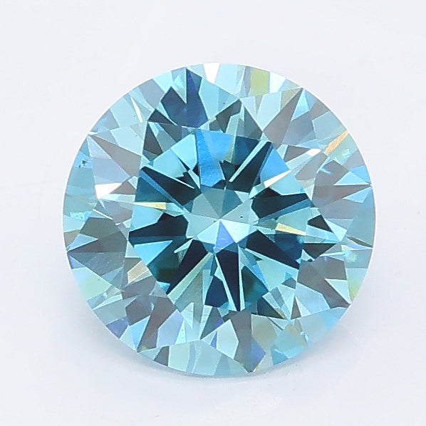 1.32 carat fancy vivid blue round lab grown diamond VS2 clarity