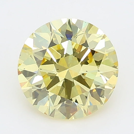 1.00 carat fancy yellow round lab grown diamond VS2 clarity