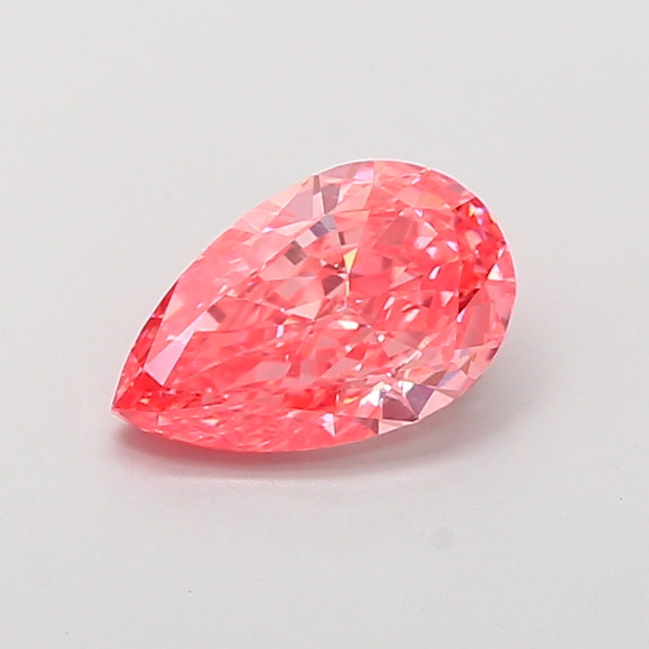 1.57 carat fancy vivid pink pear lab grown diamond VVS1 clarity