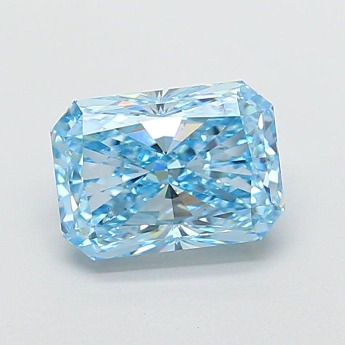3.01 carat fancy vivid blue radiant lab grown diamond VS1 clarity