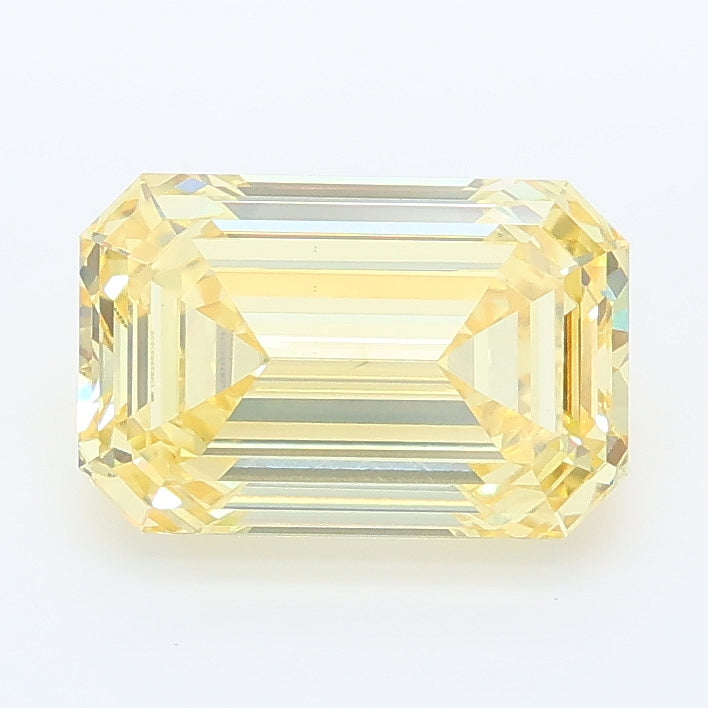 2.04 carat fancy yellow emerald lab grown diamond VS1 clarity