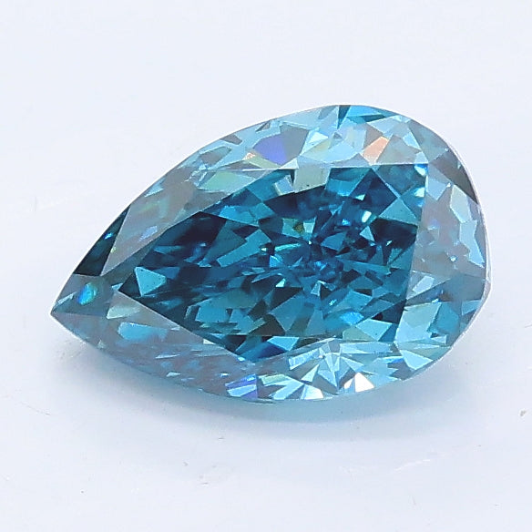1.08 carat fancy vivid blue pear lab grown diamond VS2 clarity