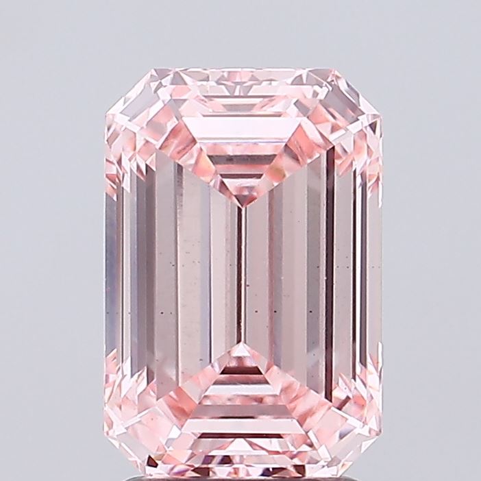 2.30 carat fancy intense pink emerald lab grown diamond VS1 clarity