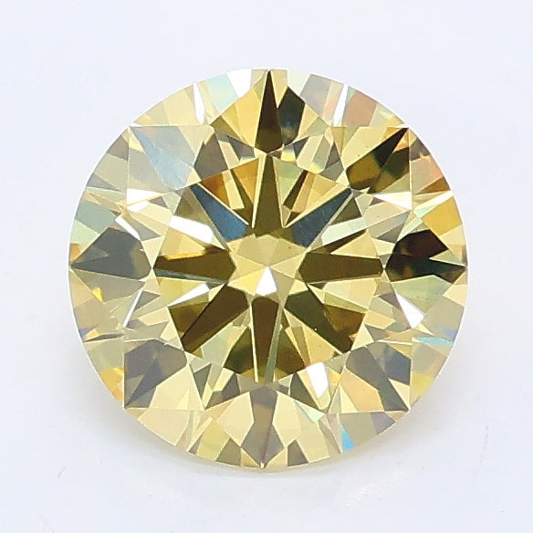 1.50 carat fancy intense yellow round lab grown diamond VS2 clarity