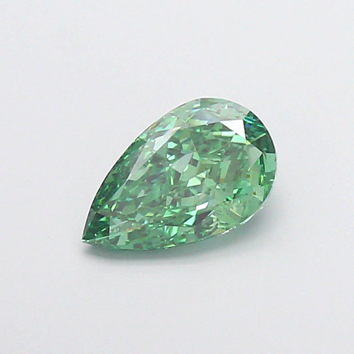 1.16 carat fancy vivid green pear lab grown diamond VVS2 clarity