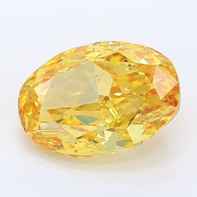 2.00 carat fancy vivid yellow oval lab grown diamond VS2 clarity