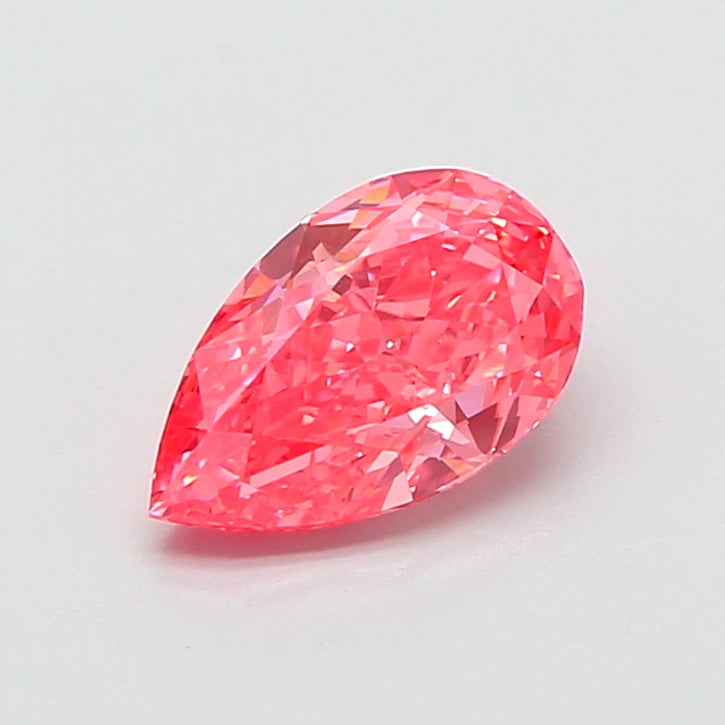 1.11 carat fancy vivid pink pear lab grown diamond VVS2 clarity