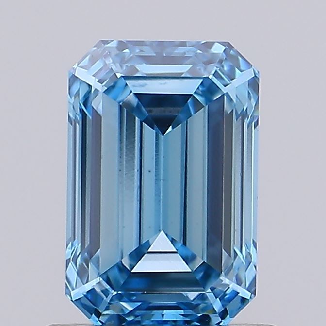 1.00 carat fancy vivid blue emerald lab grown diamond VVS2 clarity