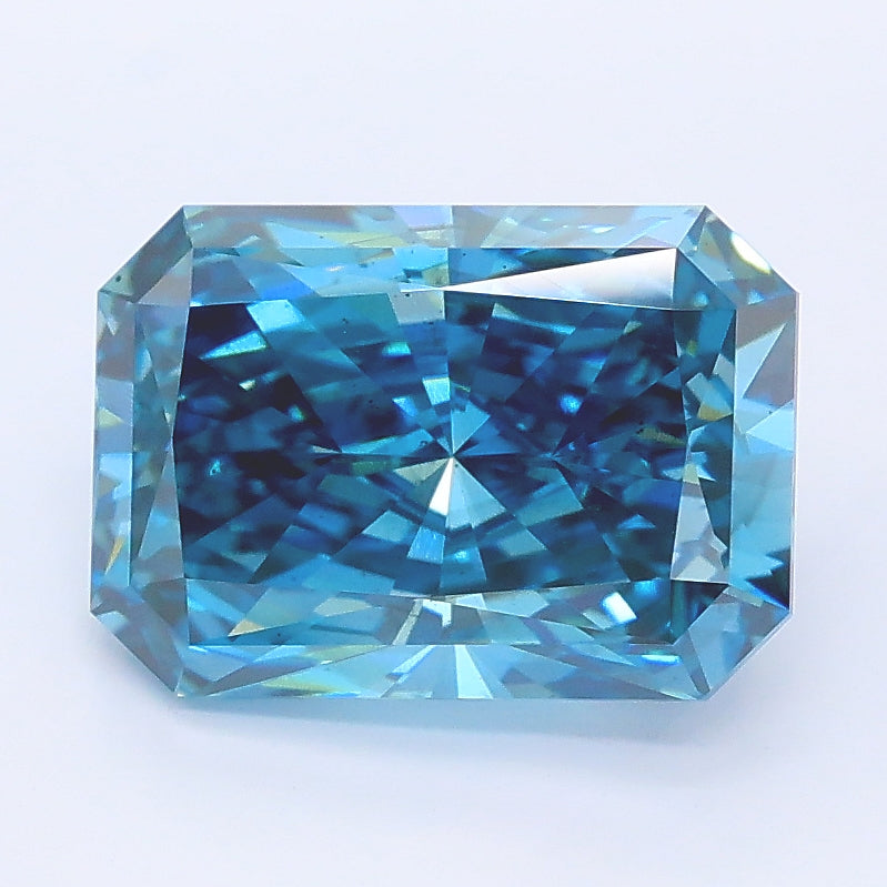 3.02 carat fancy vivid blue radiant lab grown diamond SI1 clarity