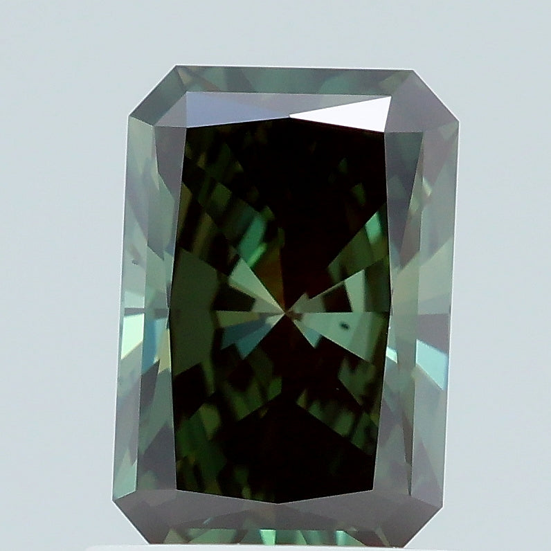 1.03 carat fancy deep green radiant lab grown diamond VS1 clarity